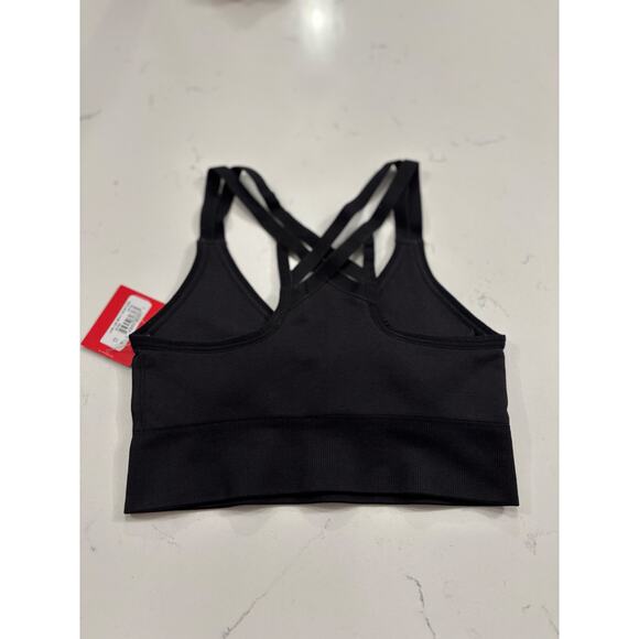 NWT Spanx black low impact athletic sport bra built-in cup liner size XS comfort - Picture 6 of 10